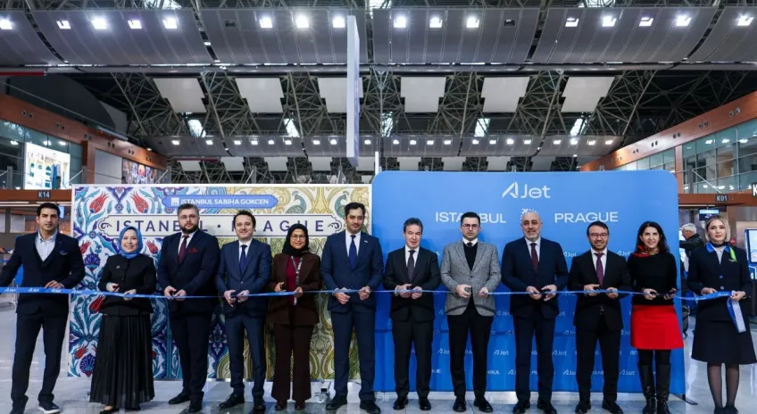 AJet’ten İstanbul–Prag hattı: İlk sefer törenle gerçekleştirildi