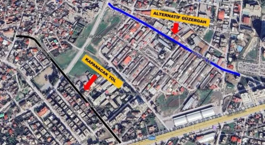 TARSUS İLÇESİ DONUKTAŞ CADDESİ YOL KAPAMA